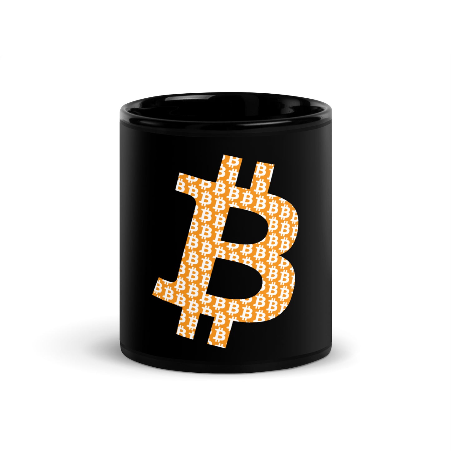 Bitcoin BTC pattern logo mug