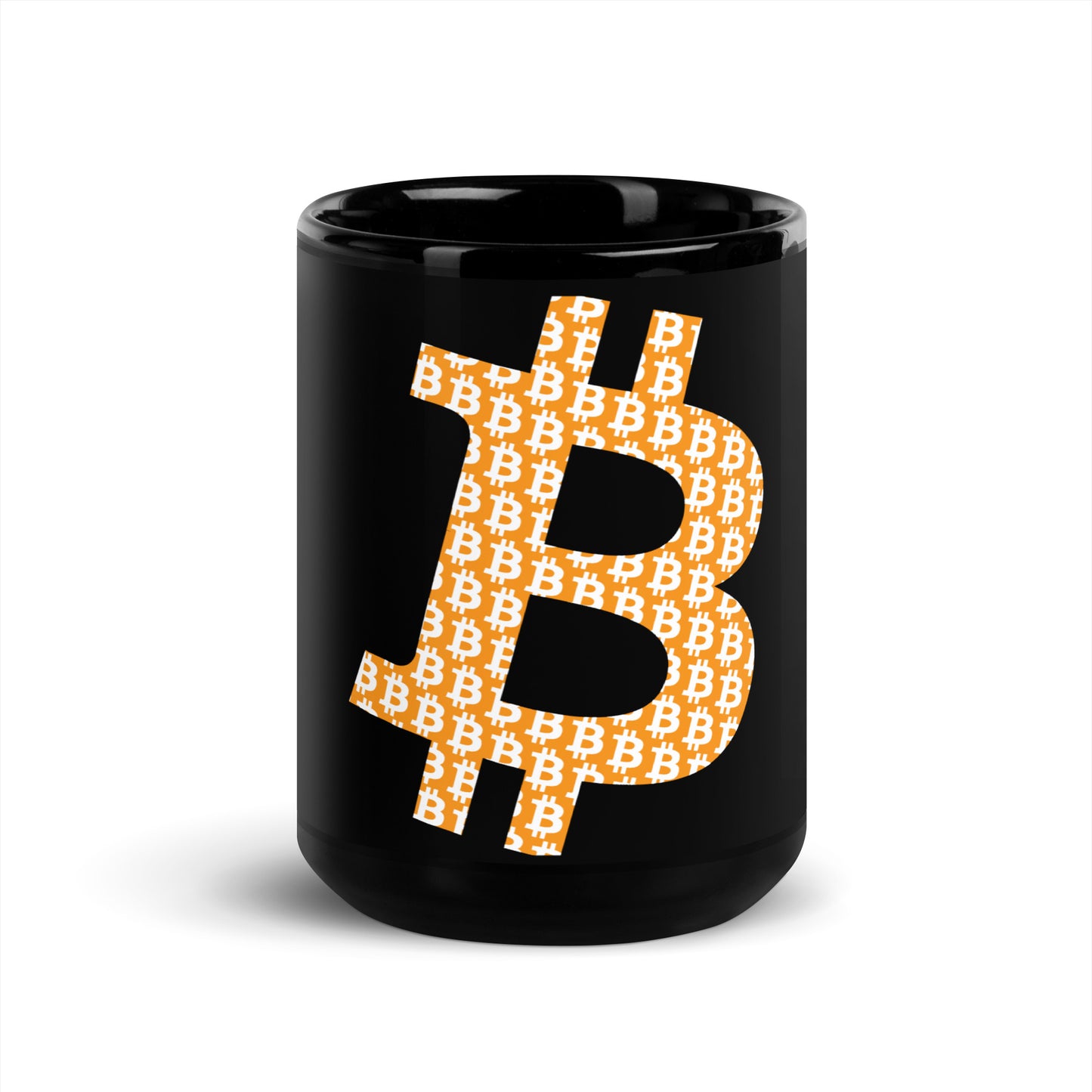 Bitcoin BTC pattern logo mug