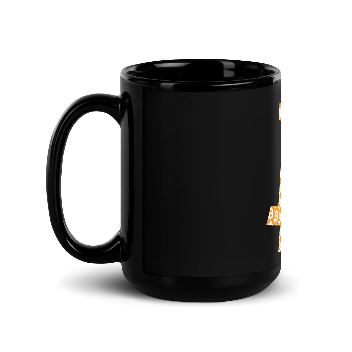 Bitcoin BTC pattern logo mug